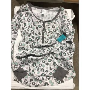 Cheetah Print Thermal Sleepwear Gown Sz Small